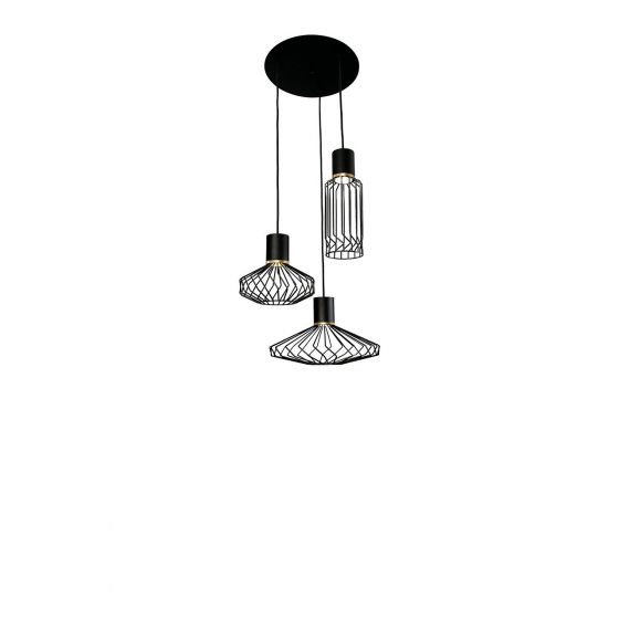 Industriálna lampa Pico čierno - zlatá III 8863