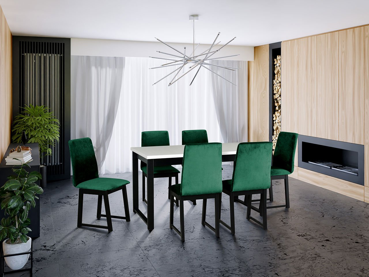 Rozkladací stôl so 6 stoličkami - AL13