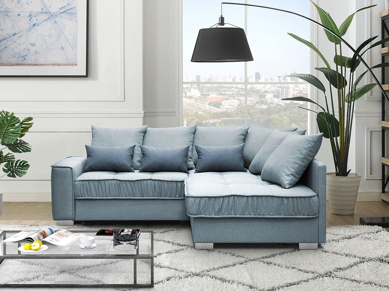 Rohová rozkladacia sedačka s úložným priestorom Robertson