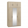 Šatníková skriňa so zrkadlom Melen 3D + nadstavec Šatníková skriňa so zrkadlom Melen 3D + nadstavec