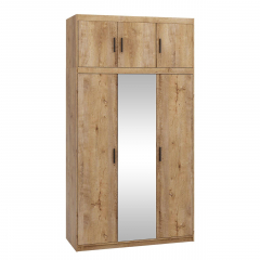 Šatníková skriňa so zrkadlom Melen 3D + nadstavec