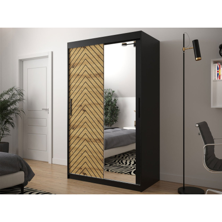 Moderná šatníková skriňa so zrkadlom Ratintu 2 120 cm