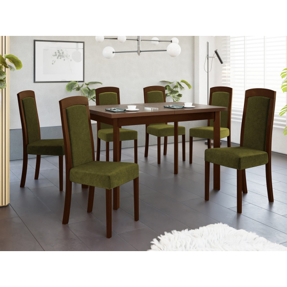 Rozkladací jedálenský stôl so 6 stoličkami - AL26