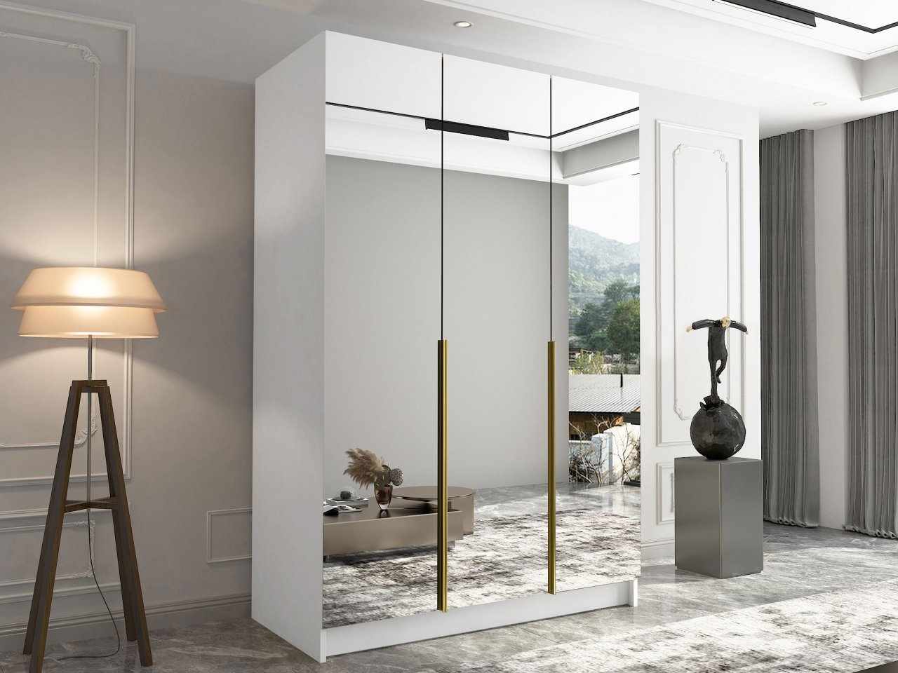 Šatníková skriňa so zrkadlom Mirpat III