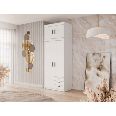 Šatníková skriňa Melen 2D3S + nadstavec