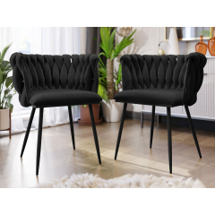 Set 2ks čalúnených stoličiek Archie DC-1142/BK