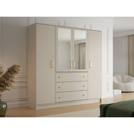 Šatníková skriňa so zrkadlom Senila Lux D4