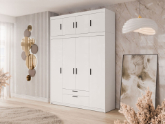 Šatníková skriňa so zásuvkami Melen 4D + nadstavcom