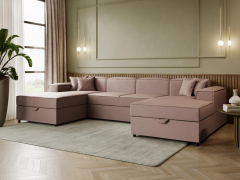 Sedacia súprava v tvare U Sokoz U Boucle