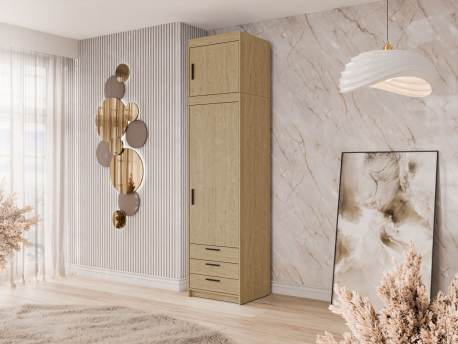 Šatníková skriňa Melen 1D3S + nadstavec