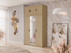 Šatníková skriňa so zrkadlom Melen 3D + nadstavec