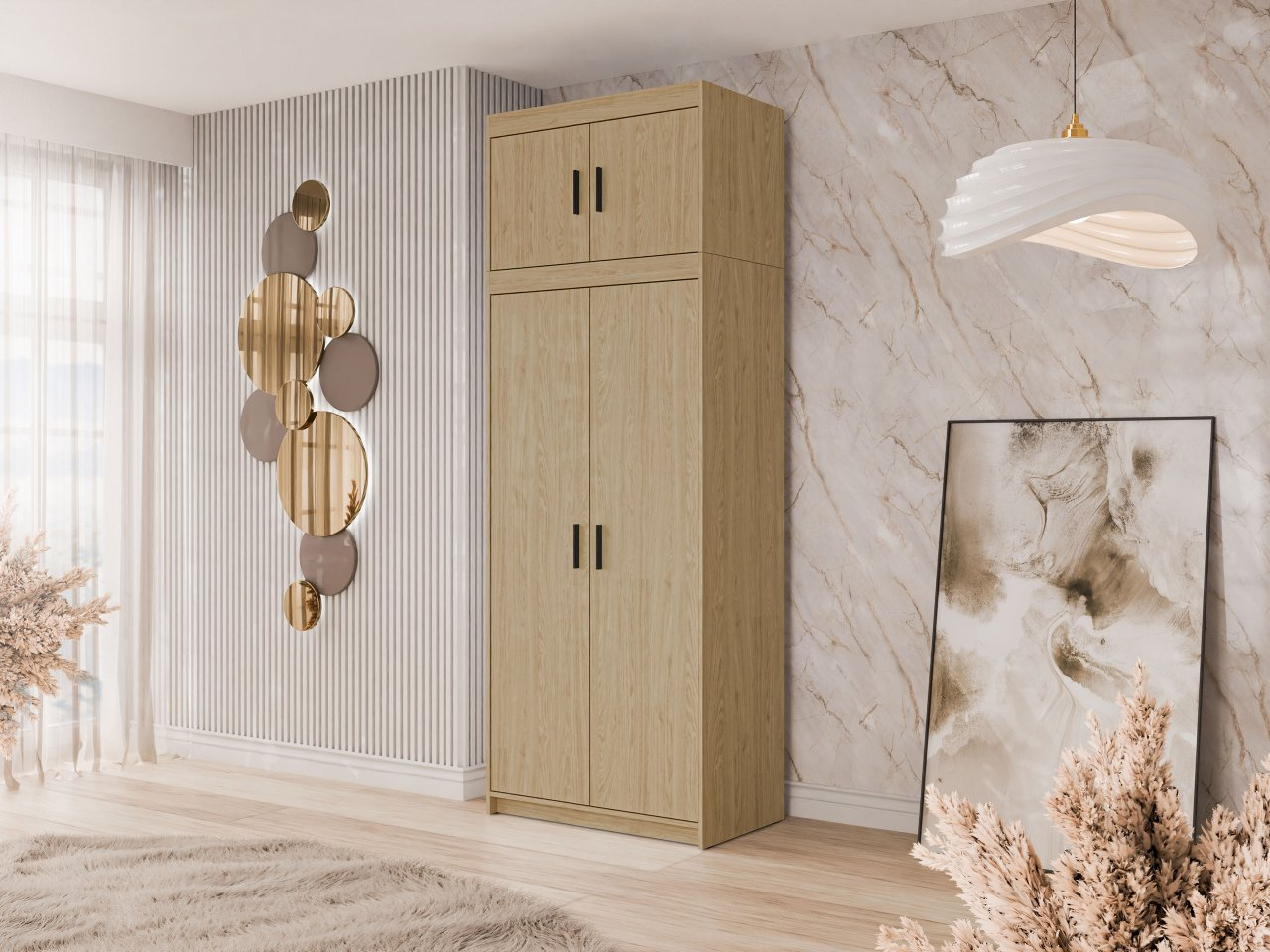 Šatníková skriňa Melen 2D + nadstavec