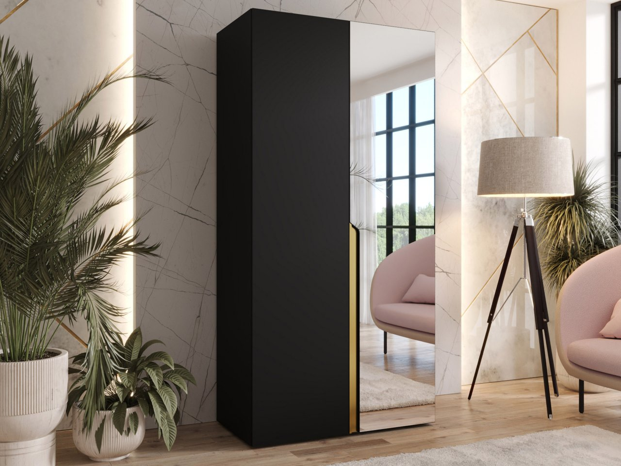 Šatníková skriňa so zrkadlom Frokow 2 100 cm