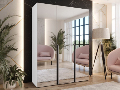 Šatníková skriňa so zrkadlom Frokow 3 150 cm